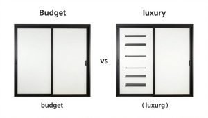 comparison of budget and premium sliding door kit hardware quality and components