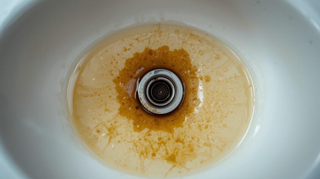 Bathroom sink with water backing up