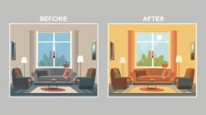 Before-and-after room temperature comparison chart