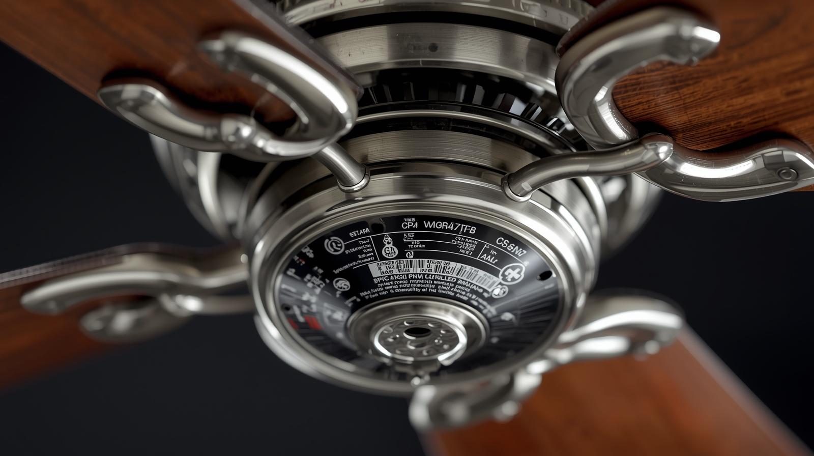 Close-up of DC motor ceiling fan specification