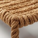 Close-up of rope boundary bed frame