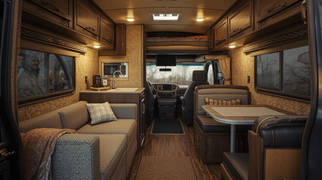 Compact mobile home-style truck living area