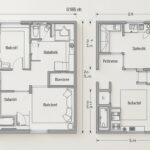 Diagram-style flat lay showing balance, proportion, and scale in a room