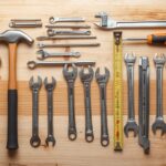 Home maintenance tools arranged