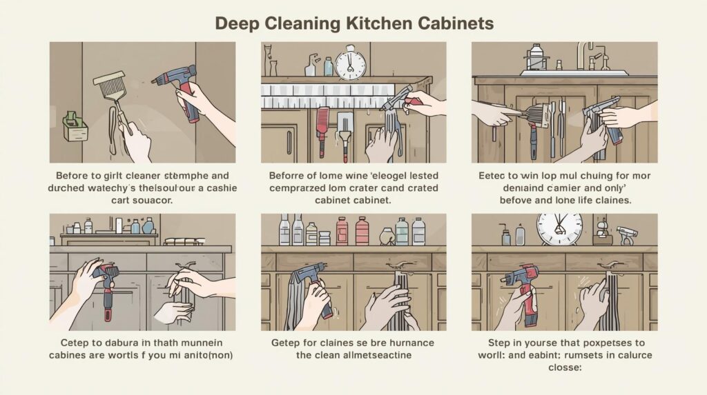 how to deep clean kitchen cabinets