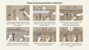 how to deep clean kitchen cabinets