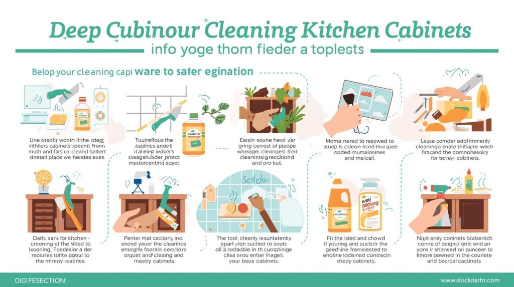 how to deep clean kitchen cabinets