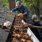 Image 4_ Gutters being cleaned to prevent overflow