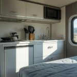 Mini kitchen inside sleeper truck
