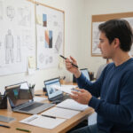 Person attending a design workshop or browsing an online course