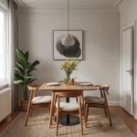 Small apartment dining room with compact expandable table