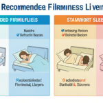 A comparison graphic showing recommended firmness levels for side, back, and stomach sleepers.