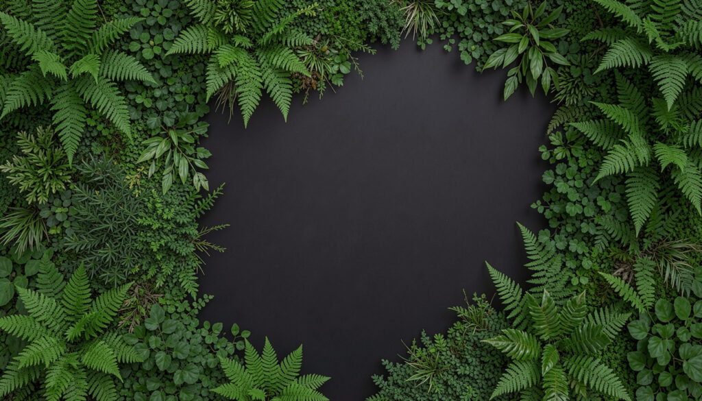Greenery to Soften Black Surfaces