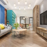 Modern home makeover before and after living room