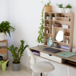 Modern home office with natural lighting and minimalist furniture