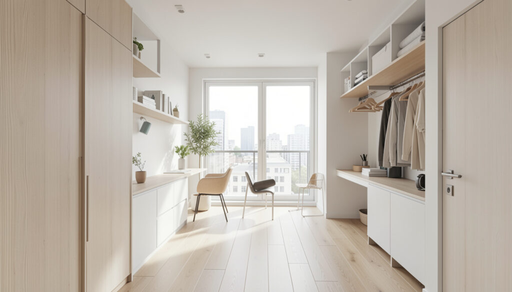 Small modern apartment with smart storage solutions