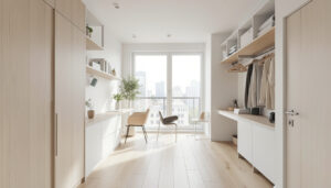 Small modern apartment with smart storage solutions