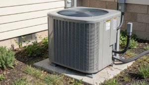 A well-maintained outdoor central air conditioning unit