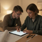 Interior designer working on modern home design project